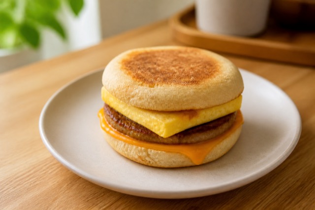 Sausage & Egg Breakfast Sandwich — toast & savory